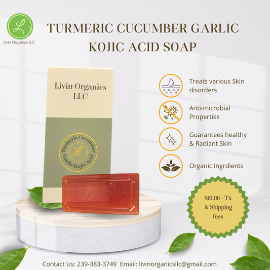 Livin Organics Turmeric Cucumber Garlic Kojic Acid Soap